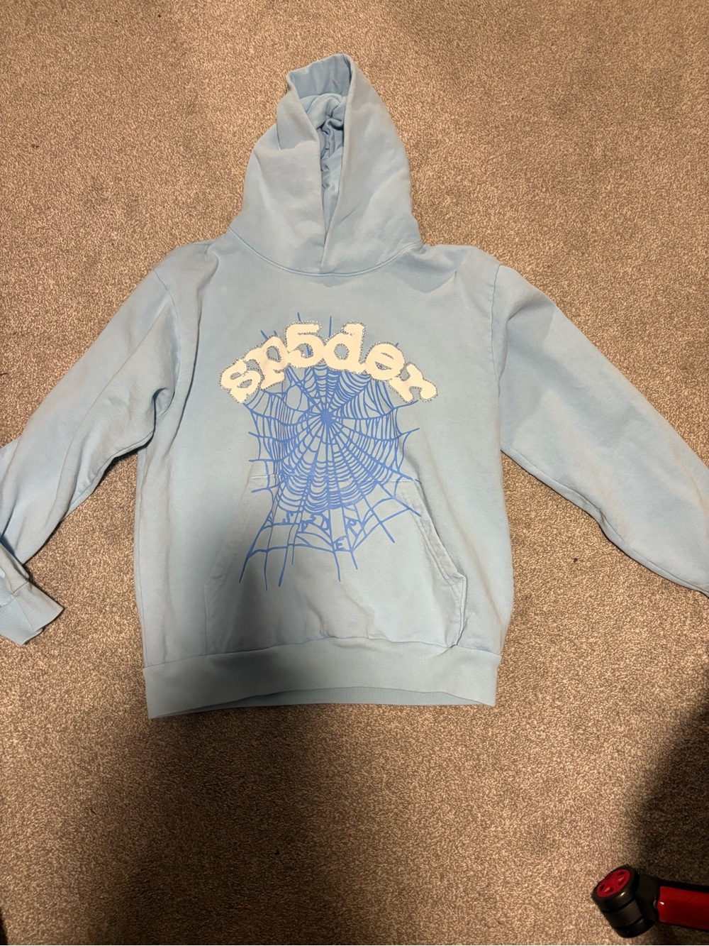 sp5der Light Blue Graphic Hoodie